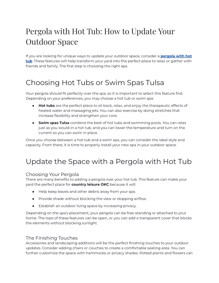 pergola with hot tub how to update your outdoor