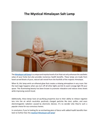 the mystical himalayan salt lamp
