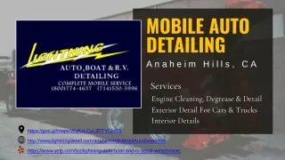 Mobile Auto Detailing Services Anaheim Hills, CA