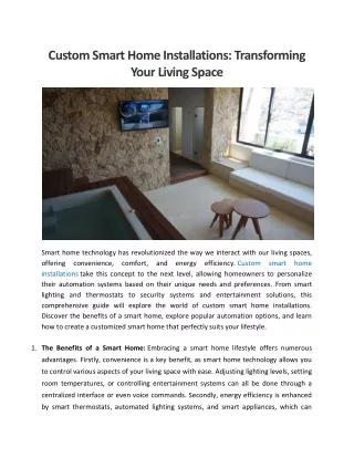 Custom Smart Home Installations Transforming Your Living Space (1)