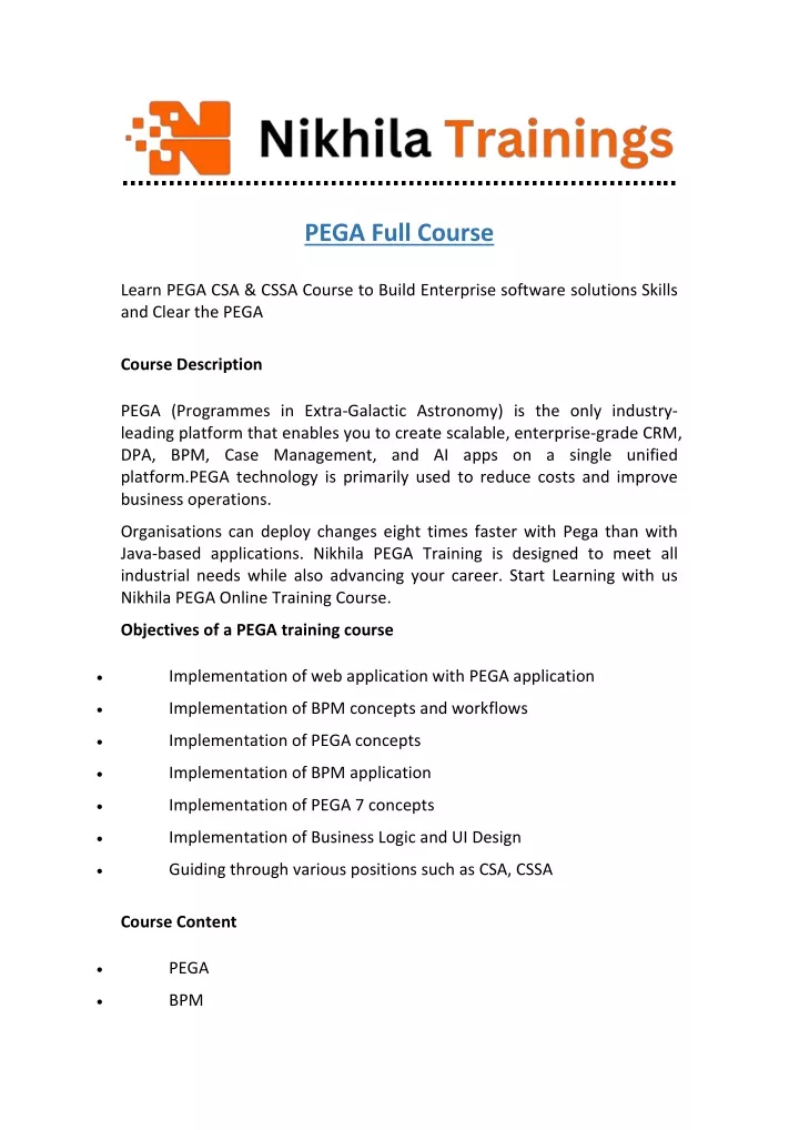 pega full course