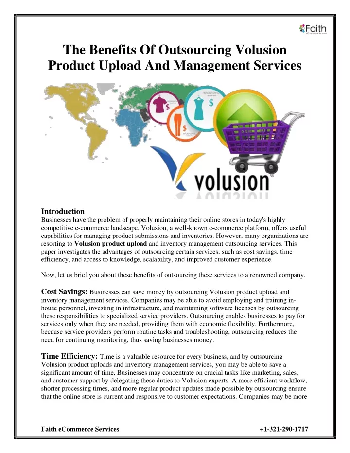 the benefits of outsourcing volusion product