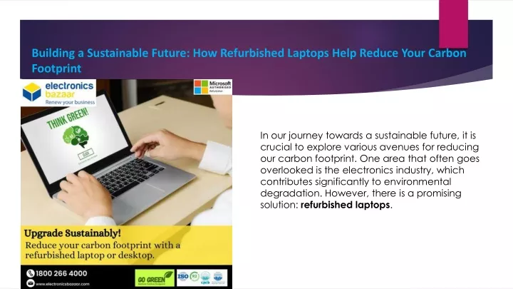 building a sustainable future how refurbished laptops help reduce your carbon footprint