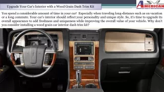 Upgrade Your Car’s Interior with a Wood Grain Dash Trim Kit - Dash Kit Specialis