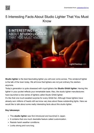 5 Interesting Facts About Studio Lighter That You Must