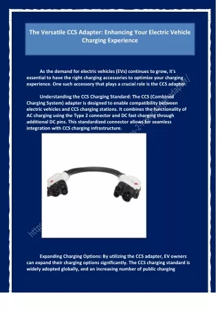 The Versatile CCS Adapter: Enhancing Your Electric Vehicle Charging Experience