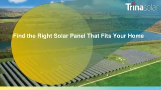 Find the Right Solar Panel That Fits Your Home