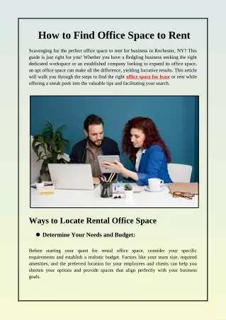 how to find office space to rent