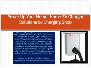 Power Up Your Home: Home EV Charger Solutions by Charging Shop