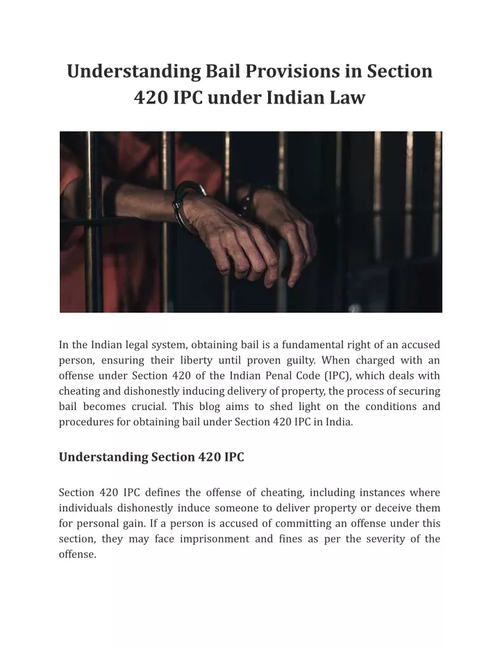 understanding bail provisions in section