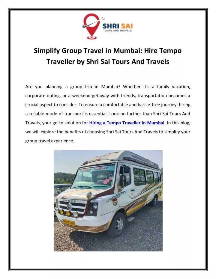 simplify group travel in mumbai hire tempo