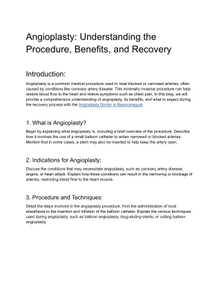 Angioplasty_ Understanding the Procedure, Benefits, and Recovery