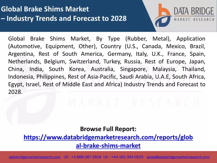 global brake shims market industry trends
