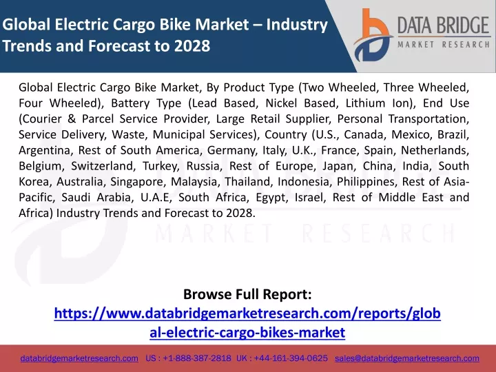 global electric cargo bike market industry trends