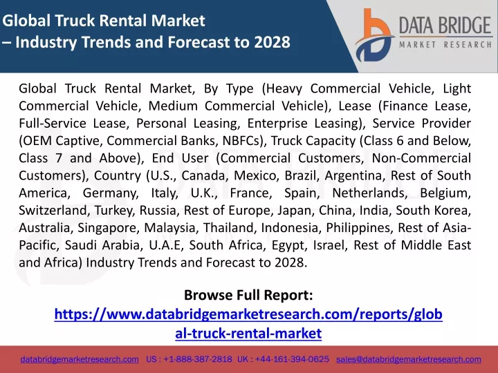 global truck rental market industry trends