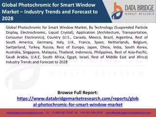 global photochromic for smart window market