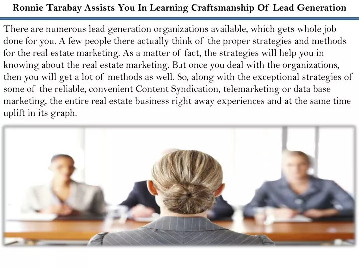 ronnie tarabay assists you in learning