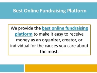 Best Online Fundraising Platform
