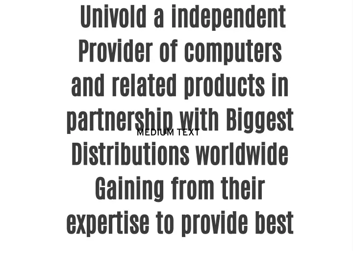 univold a independent provider of computers