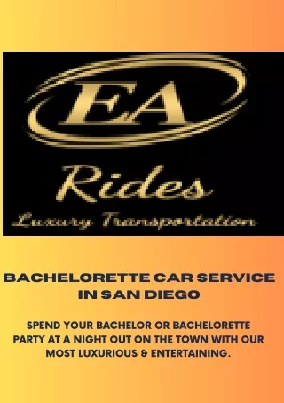 Bachelorette car service in San Diego