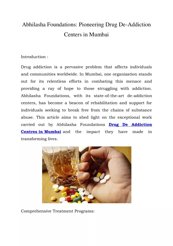 abhilasha foundations pioneering drug de addiction