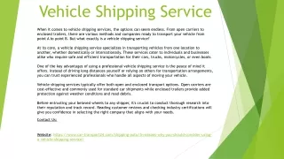 Vehicle Shipping Service