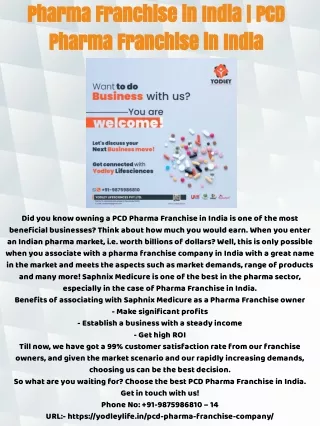 Pharma Franchise in India | PCD Pharma Franchise in India
