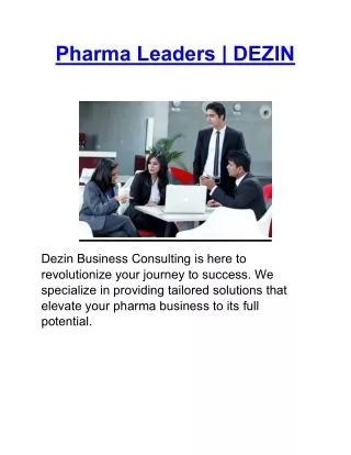 Pharma Leaders | DEZIN