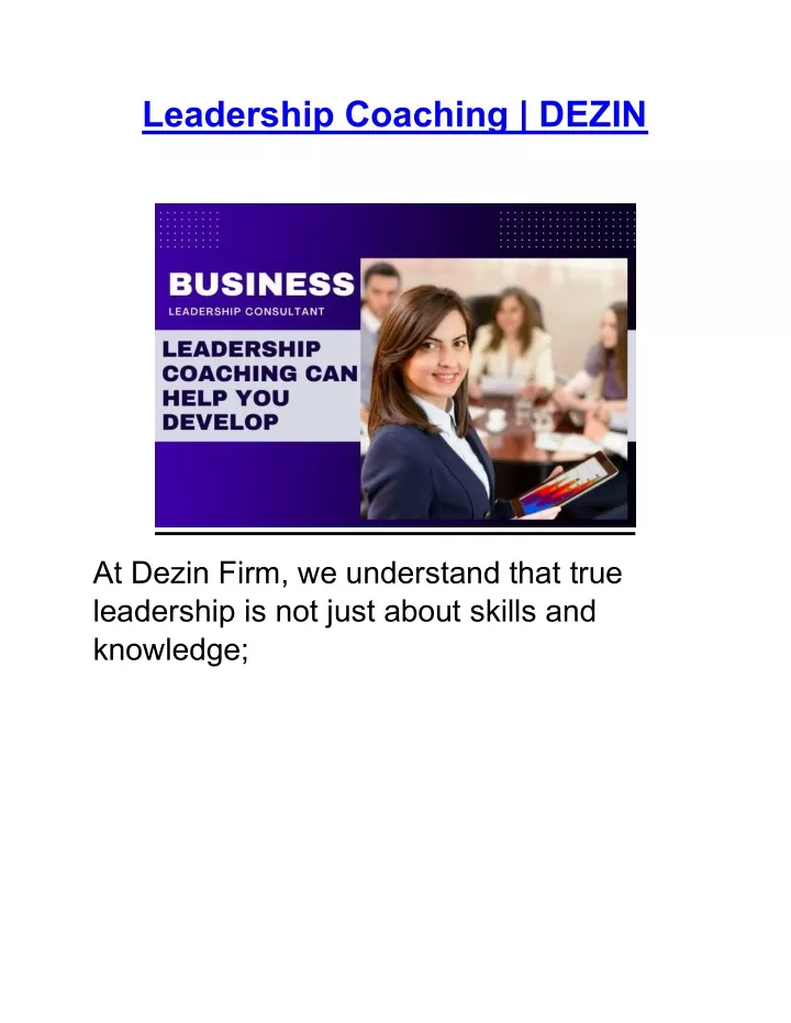 leadership coaching dezin