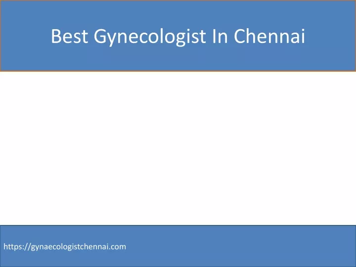 best gynecologist in chennai
