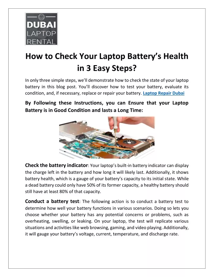 how to check your laptop battery s health
