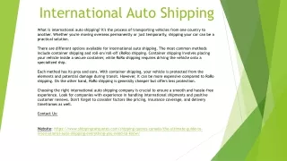 International Auto Shipping