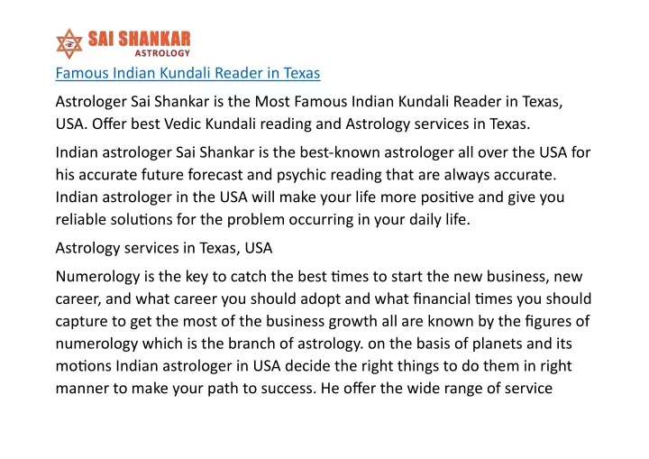 famous indian kundali reader in texas