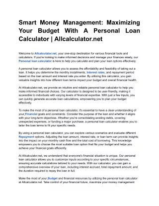 Title_ Smart Money Management_ Maximizing Your Budget with a Personal Loan Calculator _ Allcalculator