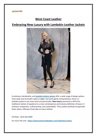 The Allure of Lambskin Leather