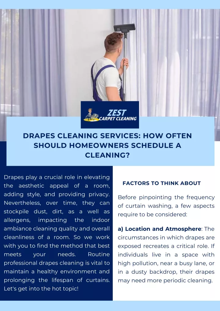 drapes cleaning services how often should