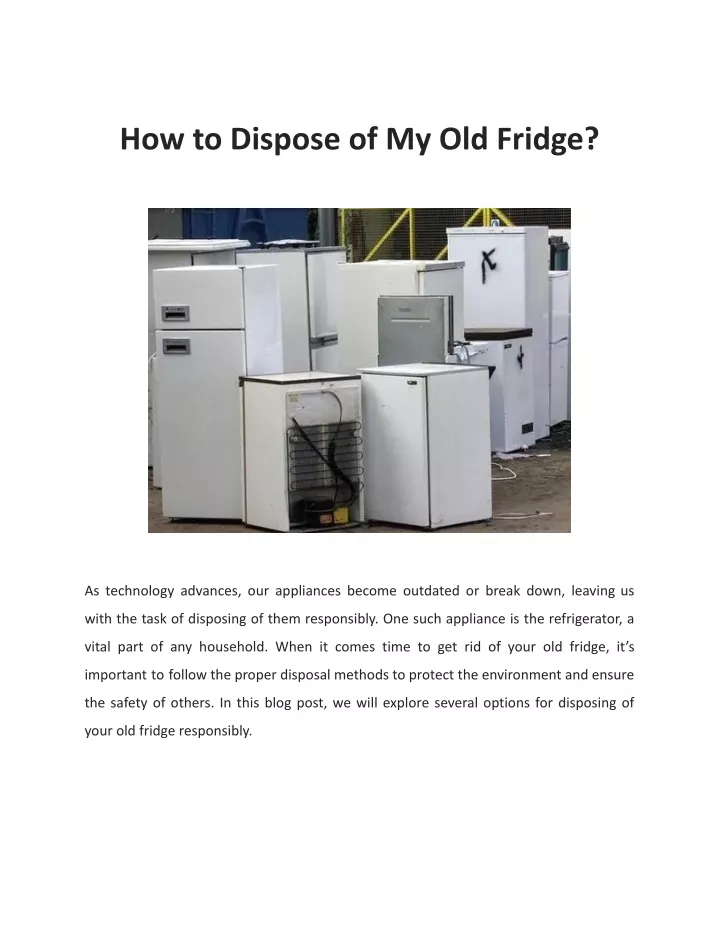how to dispose of my old fridge