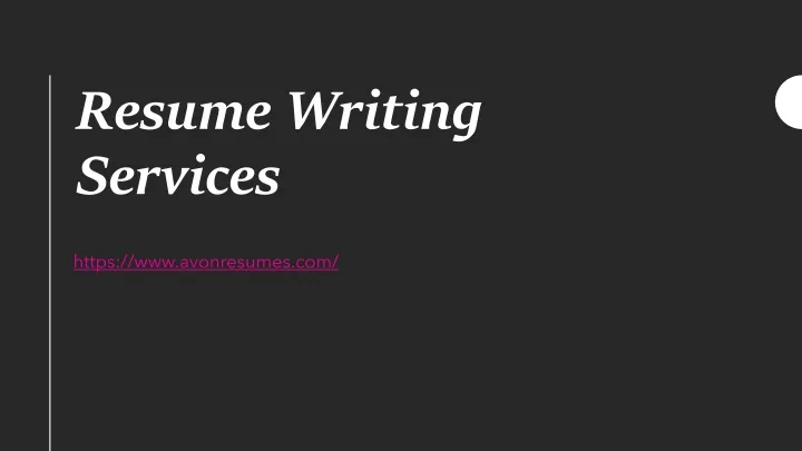 resume writing services