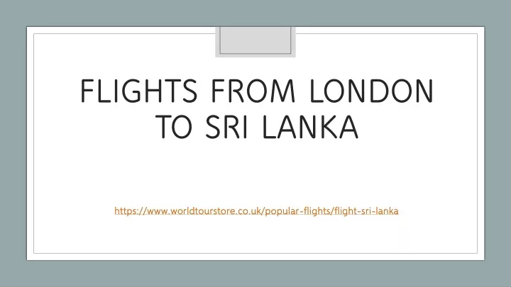 flights from london to sri lanka