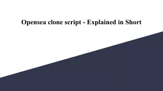 Opensea clone script - Explained in Short