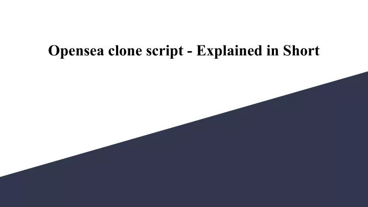 opensea clone script explained in short