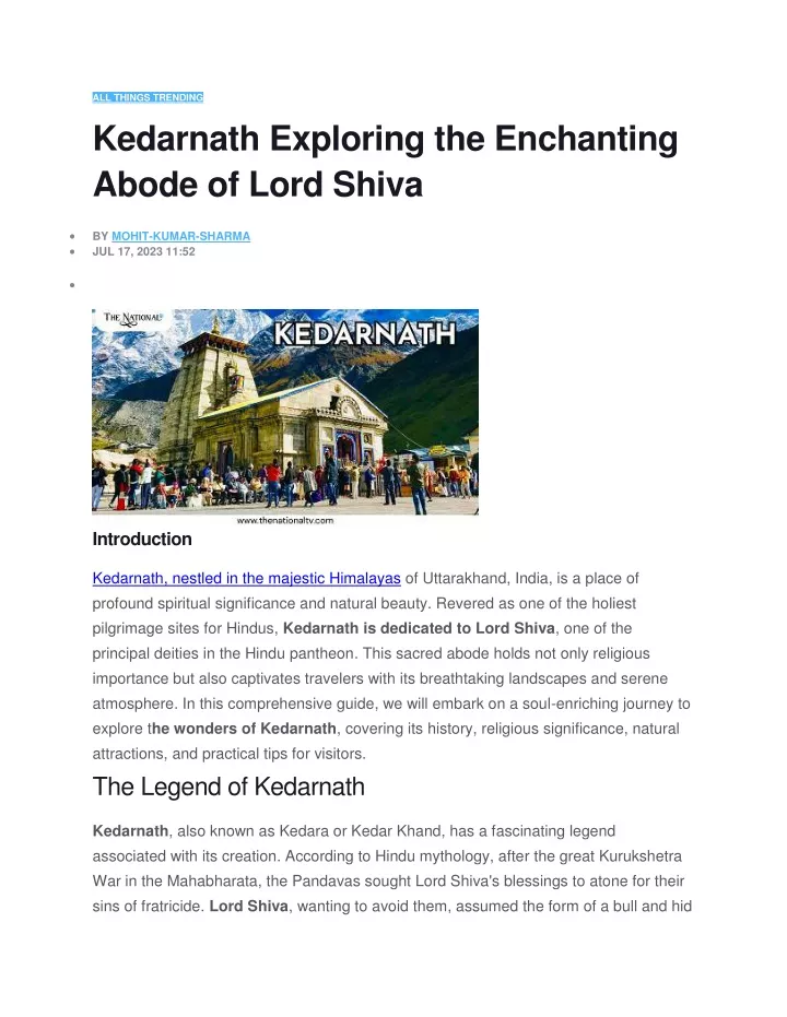all things trending kedarnath exploring