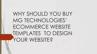 Download the best ECommerce Website HTML Templates | MG Technologies