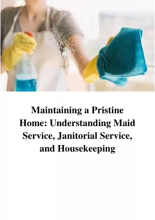 Maid Service, Janitorial Service, House Keeping Service North Bay