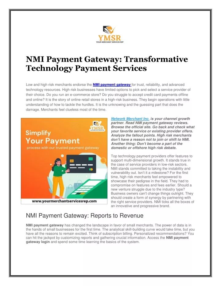 nmi payment gateway transformative technology
