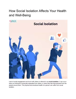 how social isolation affects your health and well
