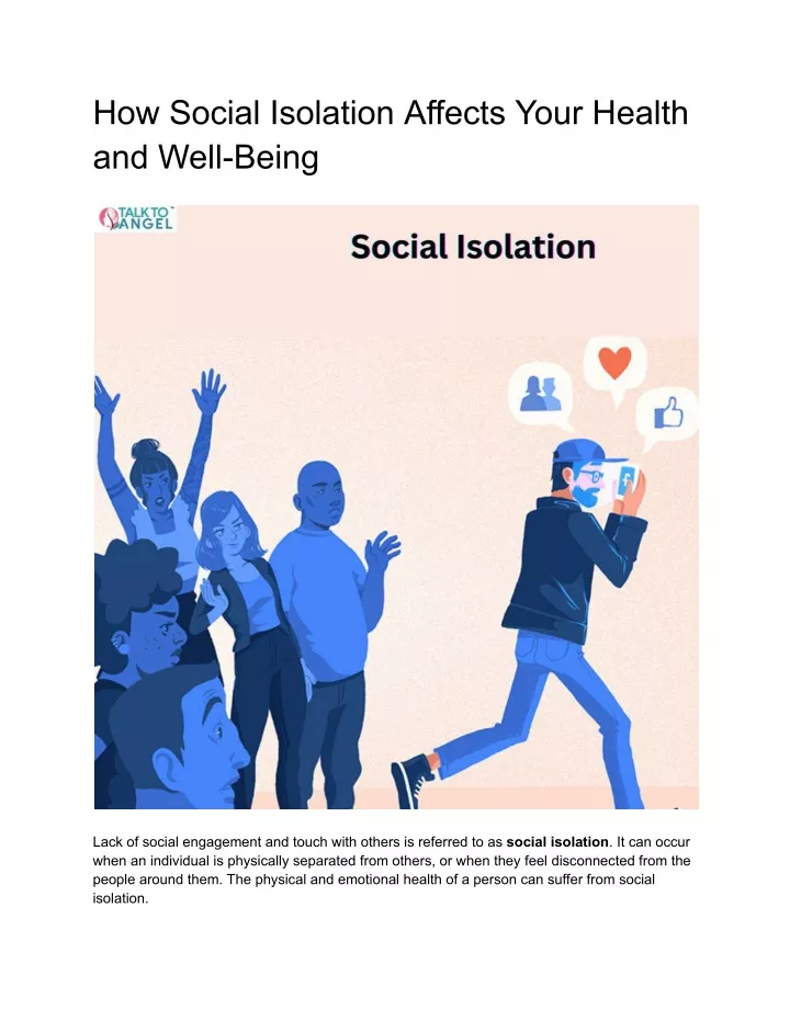how social isolation affects your health and well