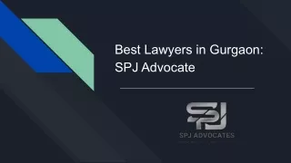 SPJ Advocate Best Lawyer in Gurgaon