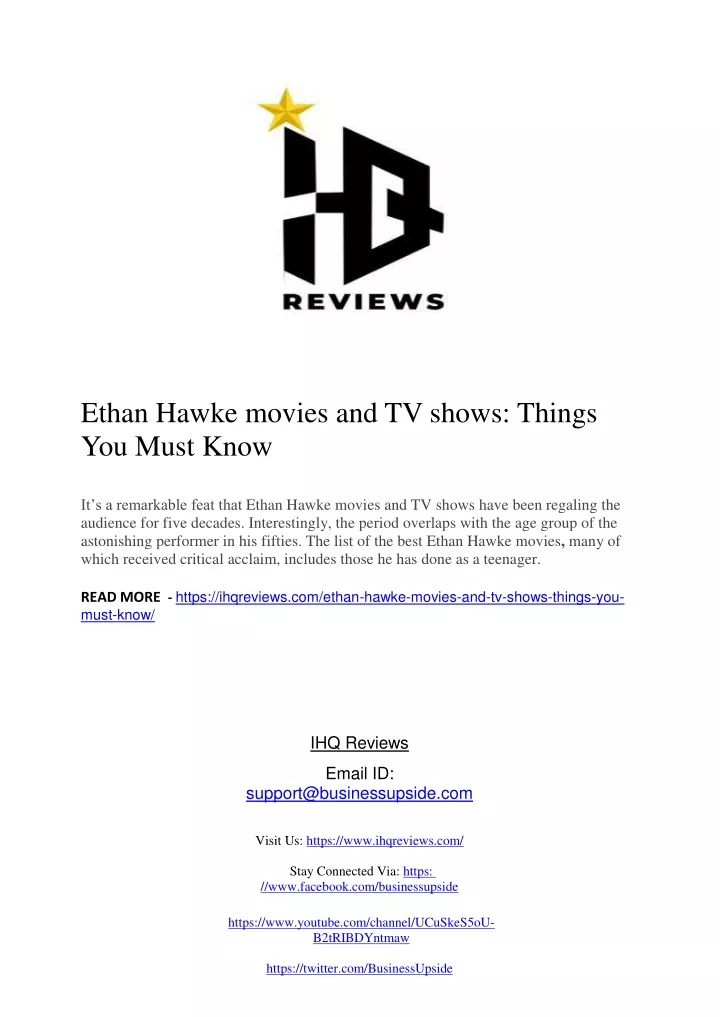 ethan hawke movies and tv shows things you must