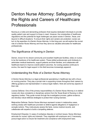 Denton Nurse Attorney